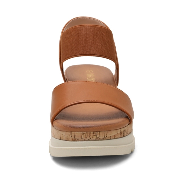 Dream Pairs NWOT Women's Camel Brown Ankle Strap Platform Sandals Size 6.5 - Picture 5 of 12